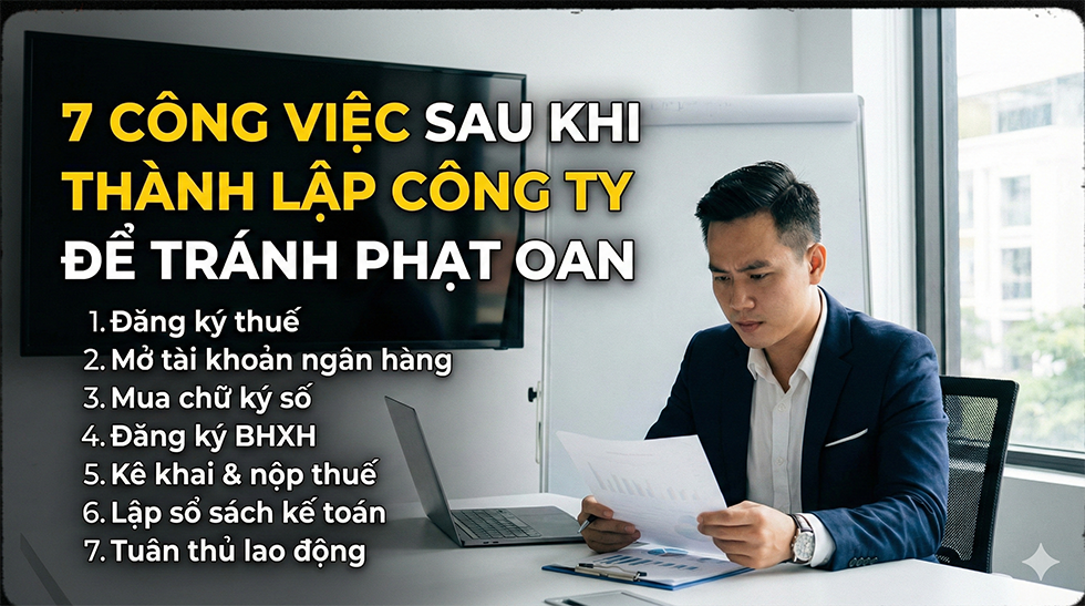 7 công việc sau khi thành lập công ty để tránh phạt oan