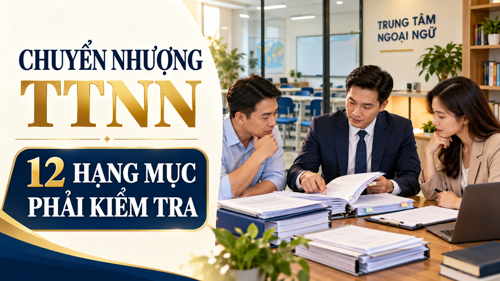 Chuyển nhượng trung tâm ngoại ngữ và 12 hạng mục cần kiểm tra