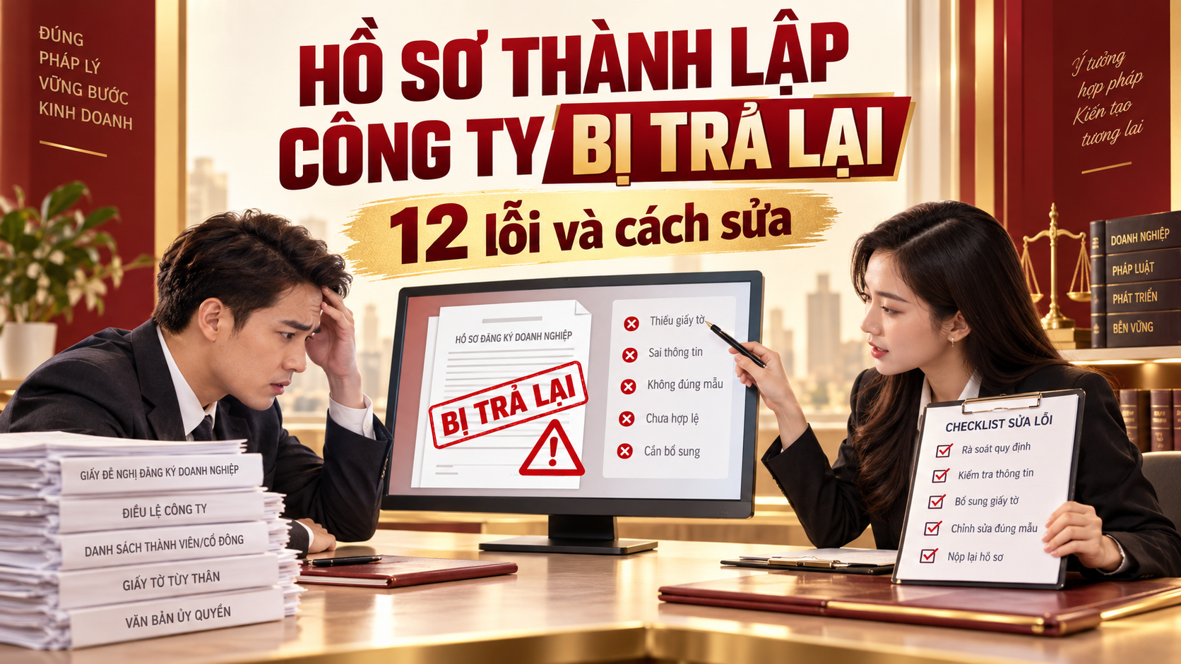 Hồ sơ thành lập công ty bị trả lại và checklist 12 lỗi cần sửa