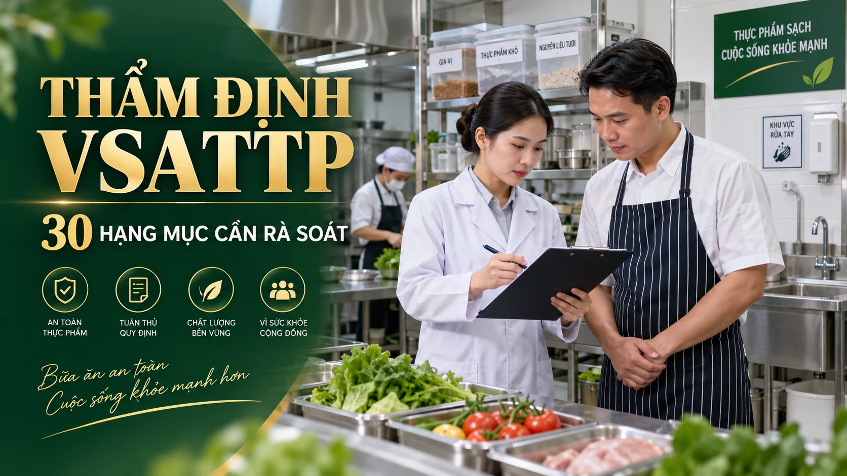 Checklist 30 hạng mục đoàn thẩm định giấy phép VSATTP