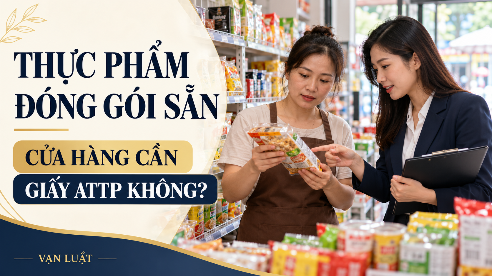 cửa hàng bán thực phẩm đóng gói có cần giấy VSATTP