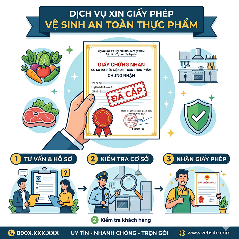 Hồ sơ xin cấp giấy phép VSATTP Vạn Luật