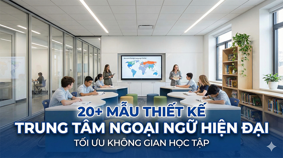 20+ Mẫu thiết kế trung tâm ngoại ngữ hiện đại, tối ưu không gian học tập