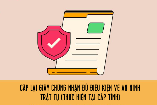 Cấp lại Giấy chứng nhận đủ điều kiện về an ninh, trật tự (thực hiện tại cấp tỉnh)