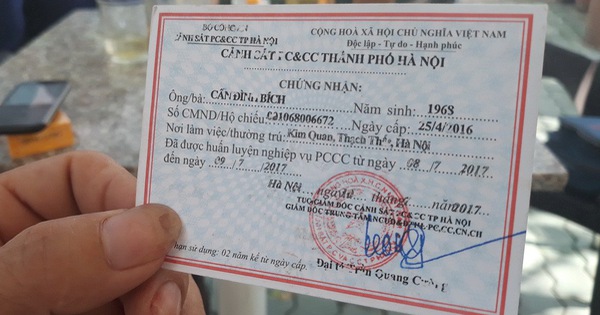 Cấp lại giấy chứng nhận huấn luyện nghiệp vụ phòng cháy và chữa cháy (thực hiện tại cấp tỉnh)