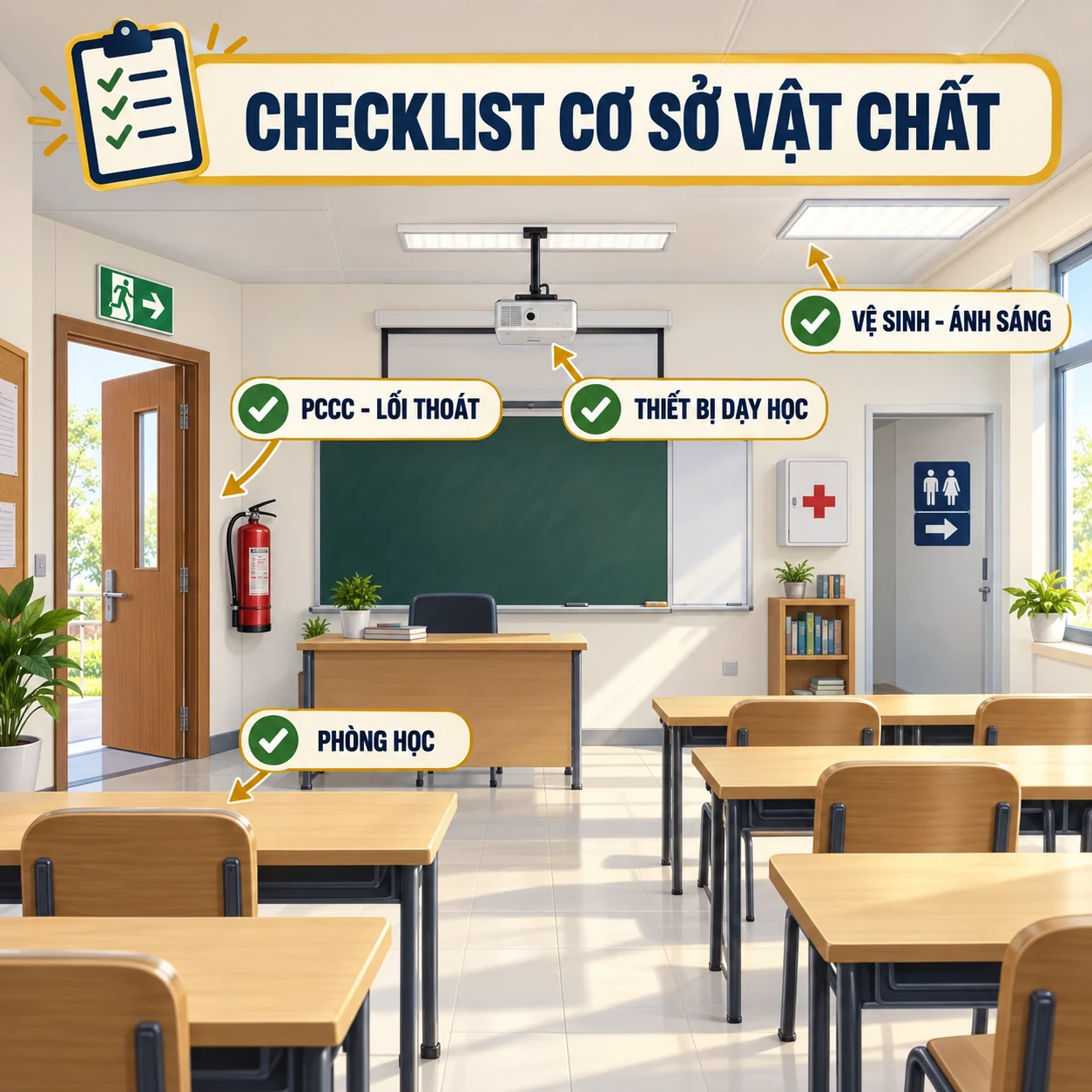 Checklist cơ sở vật chất khi thẩm định trung tâm ngoại ngữ
