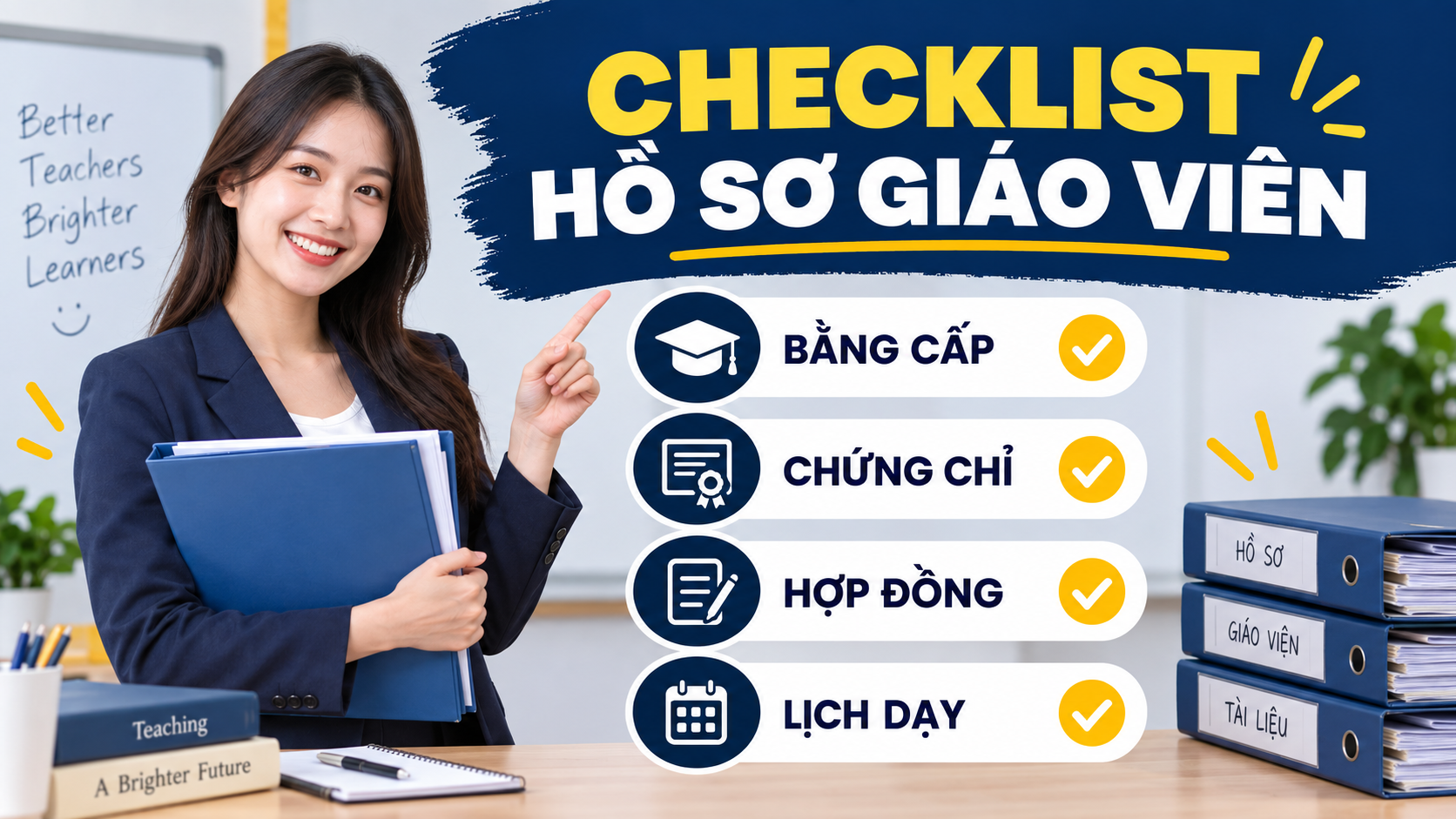 Checklist giáo viên cơ hữu và thỉnh giảng tại trung tâm ngoại ngữ