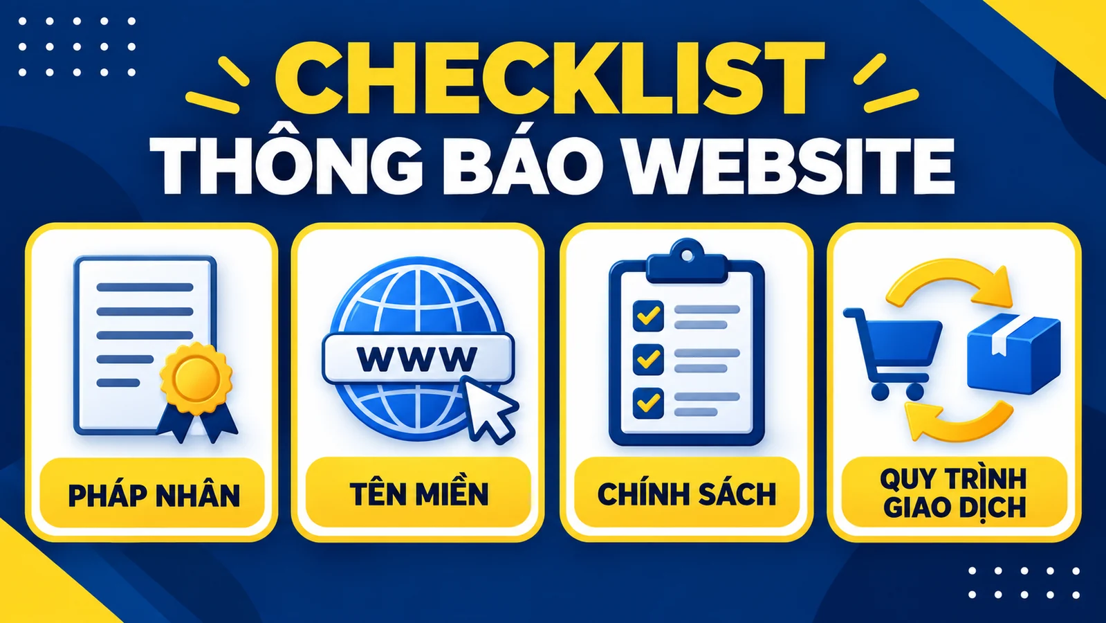 Checklist thông báo website thương mại điện tử