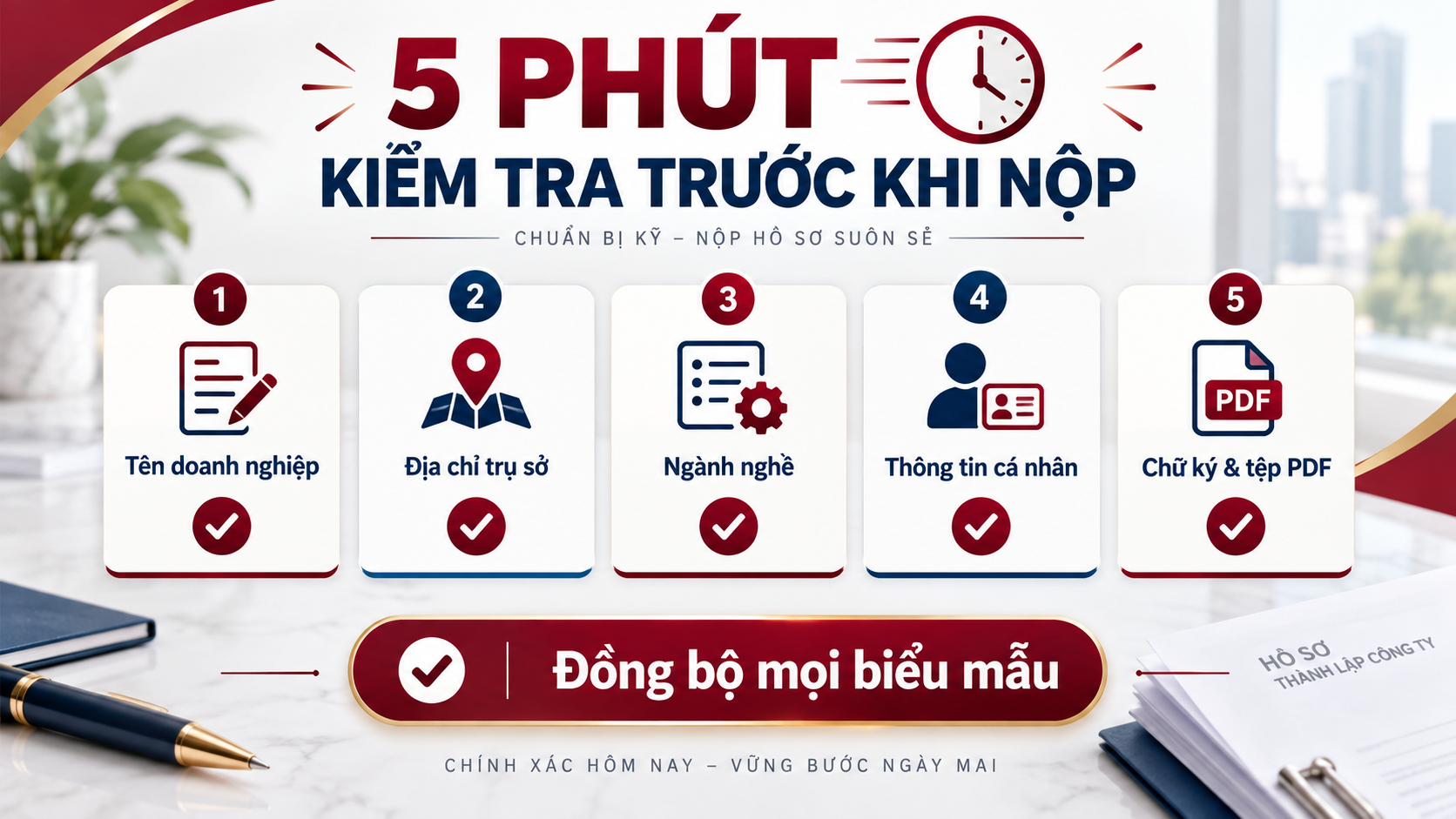 Checklist kiểm tra trước khi nộp lại hồ sơ thành lập công ty