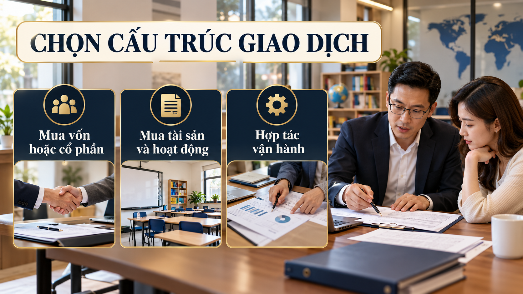 Ba cấu trúc giao dịch khi chuyển nhượng trung tâm ngoại ngữ
