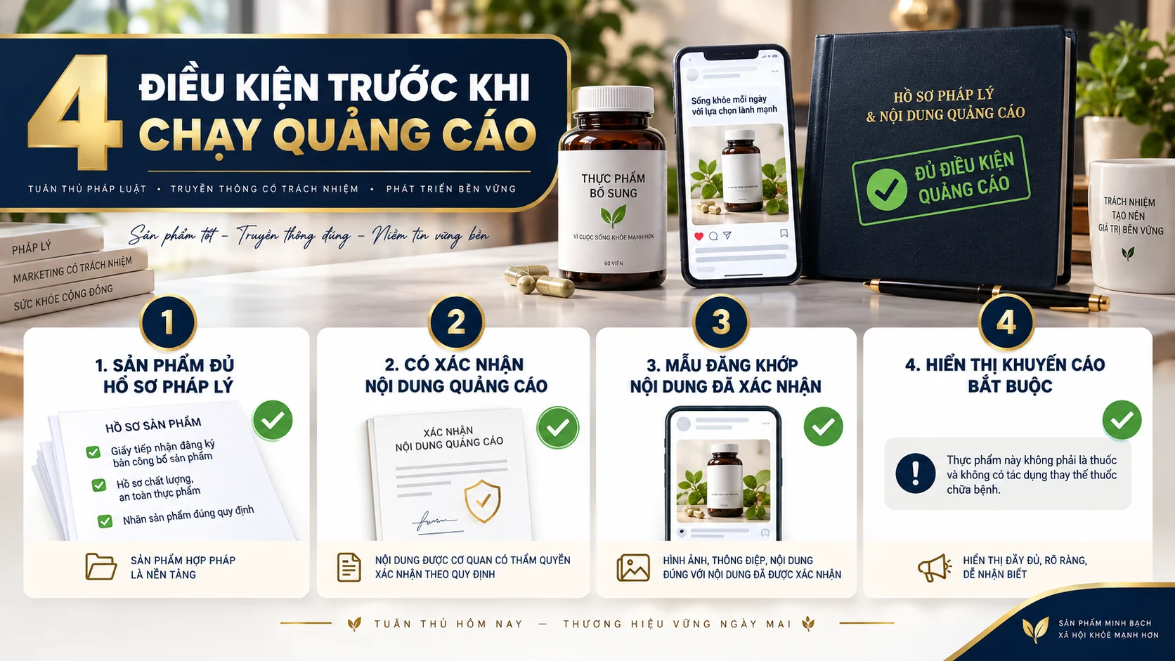 Bốn điều kiện trước khi quảng cáo thực phẩm bảo vệ sức khỏe