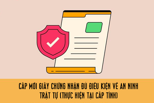 Cấp mới Giấy chứng nhận đủ điều kiện về an ninh, trật tự (thực hiện tại cấp tỉnh)