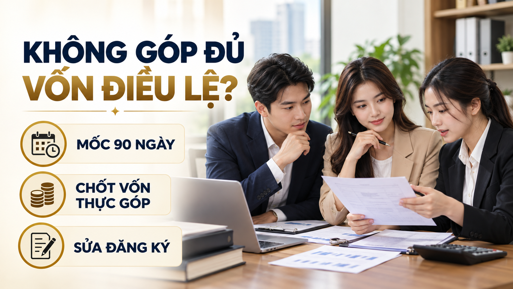 Không góp đủ vốn điều lệ - mốc 90 ngày và thủ tục sửa đăng ký