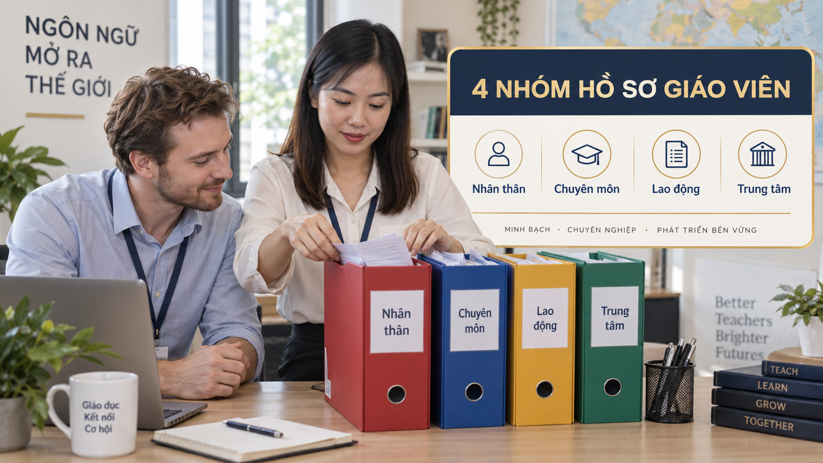 Bốn nhóm hồ sơ giáo viên nước ngoài tại trung tâm ngoại ngữ