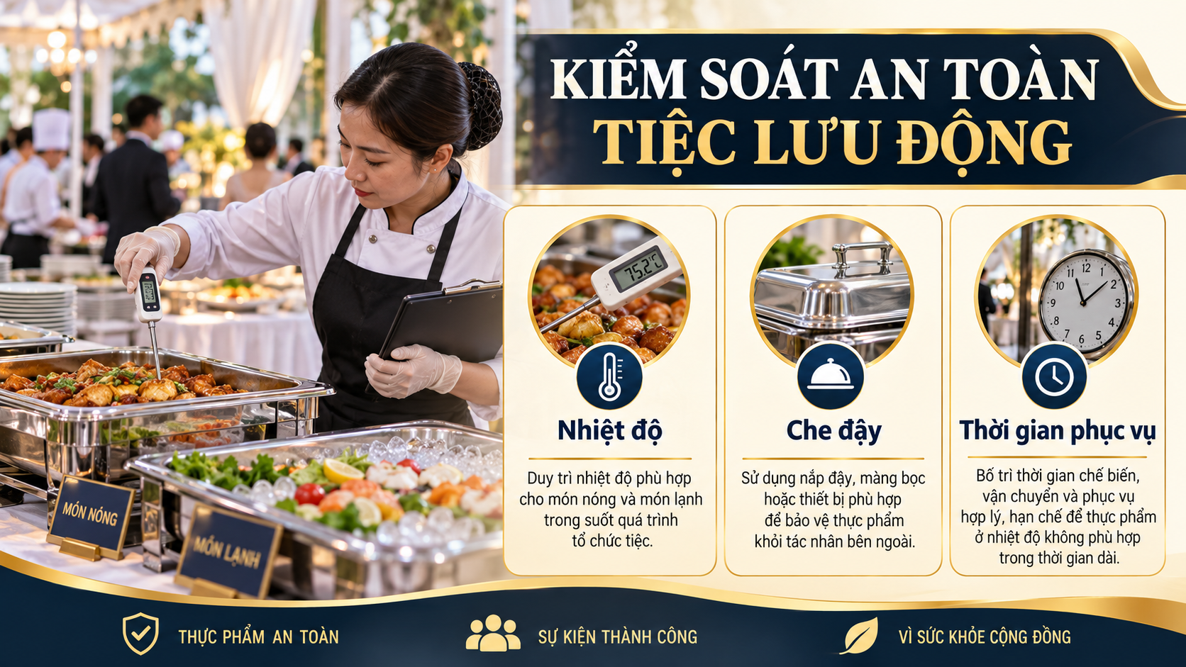 Quy trình kiểm soát an toàn thực phẩm cho tiệc lưu động