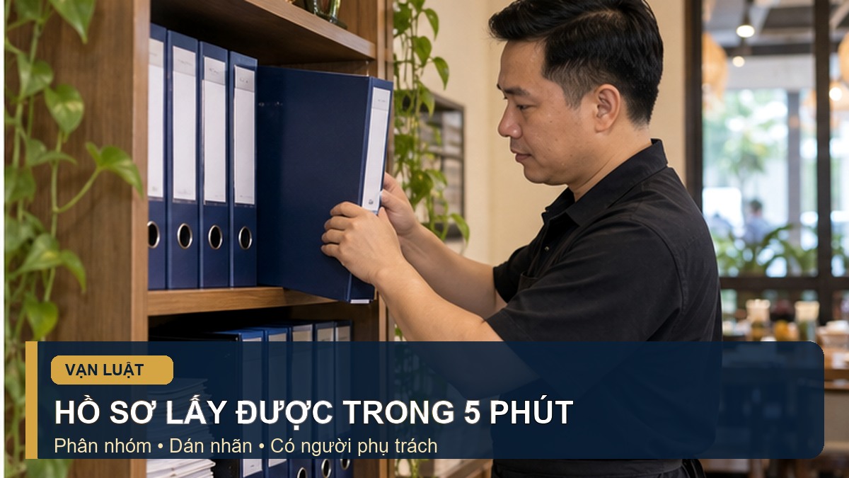 Chủ nhà hàng chuẩn bị hồ sơ khi đoàn an toàn thực phẩm kiểm tra đột xuất