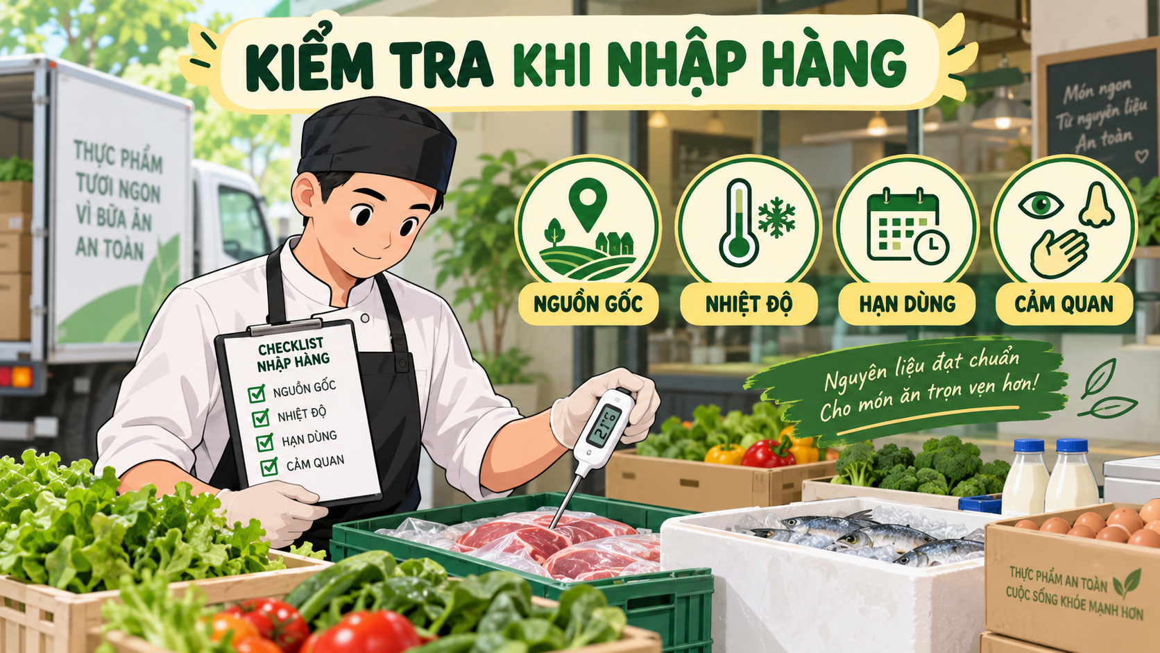 Quy trình kiểm tra nguyên liệu thực phẩm khi nhập hàng