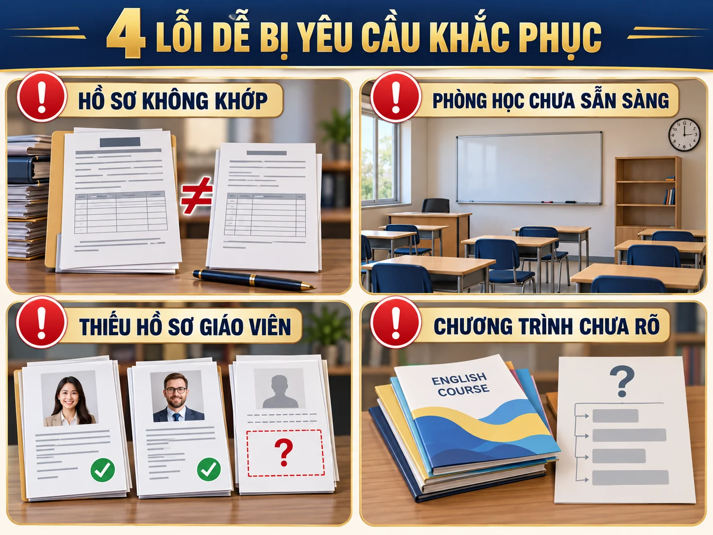 Bốn lỗi thường gặp khi thẩm định trung tâm ngoại ngữ