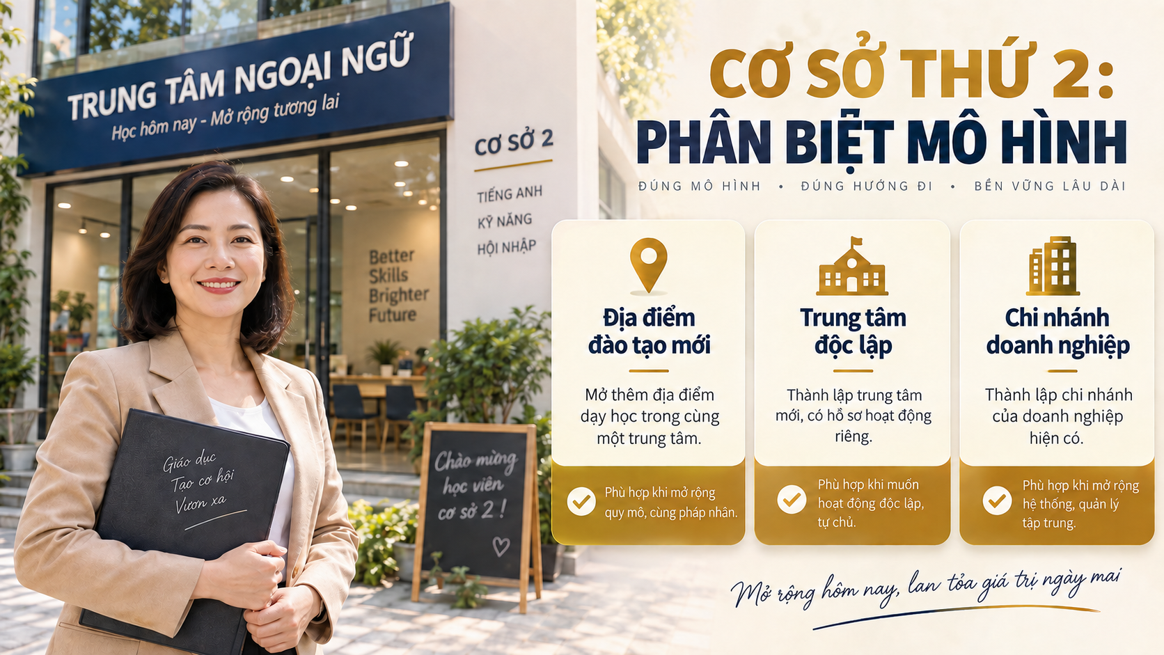 Phân biệt địa điểm đào tạo mới, trung tâm độc lập và chi nhánh doanh nghiệp