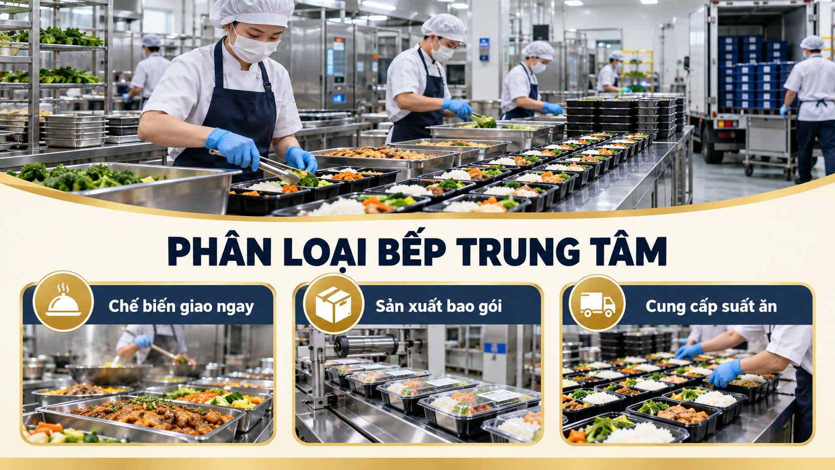 Ba mô hình bếp trung tâm chuỗi F&B và hồ sơ an toàn thực phẩm