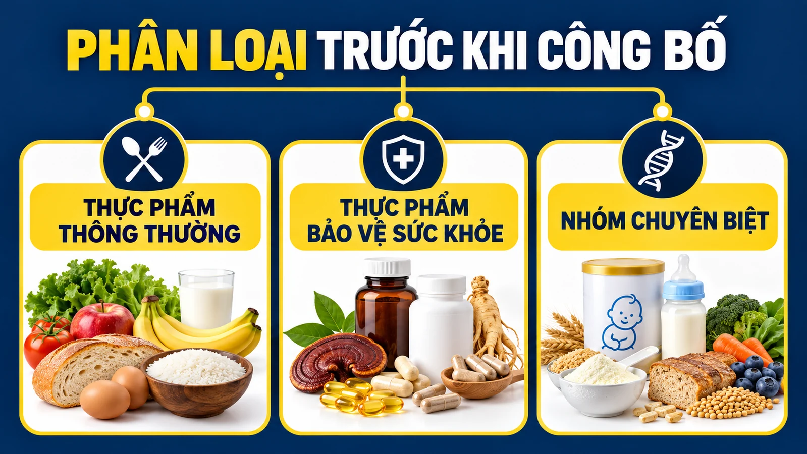 Phân loại hình thức công bố thực phẩm nhập khẩu