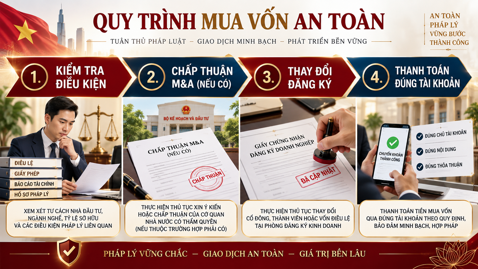 Quy trình mua vốn công ty Việt Nam an toàn cho nhà đầu tư nước ngoài