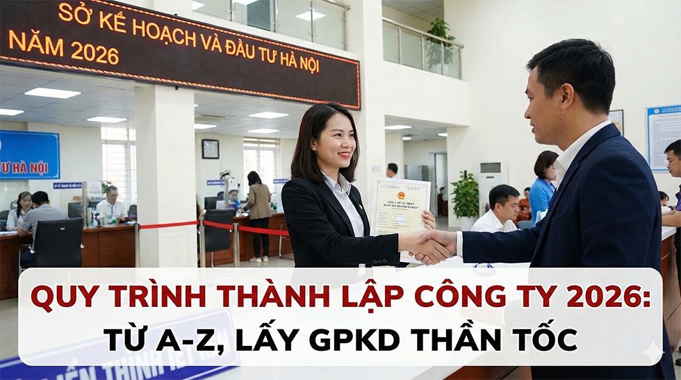 Quy trình thành lập công ty 2026: Từ A-Z, lấy GPKD thần tốc