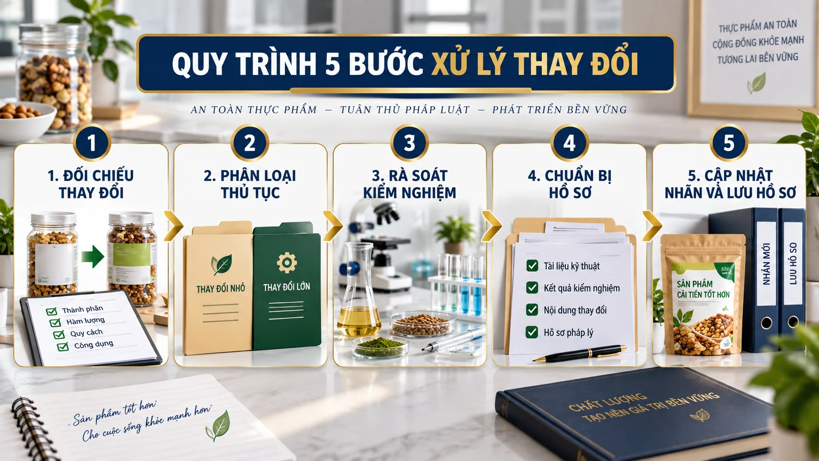 Quy trình 5 bước xử lý thay đổi công thức thực phẩm