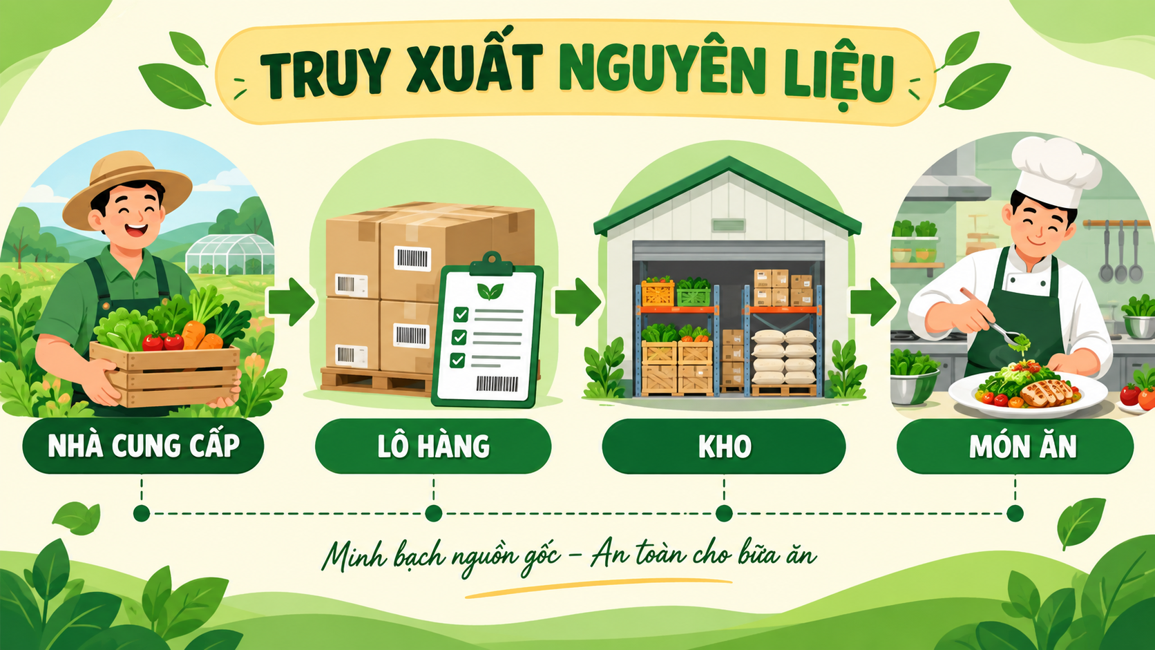 Sơ đồ truy xuất nguyên liệu thực phẩm đến món ăn