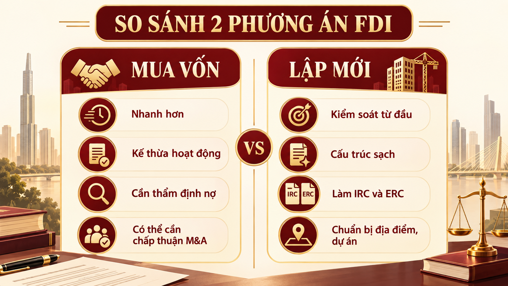 So sánh mua vốn công ty Việt Nam và lập công ty FDI mới