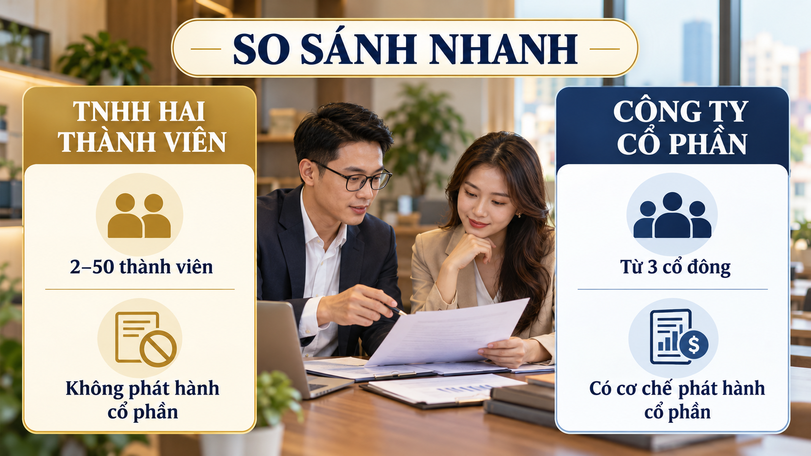So sánh công ty TNHH hai thành viên và công ty cổ phần