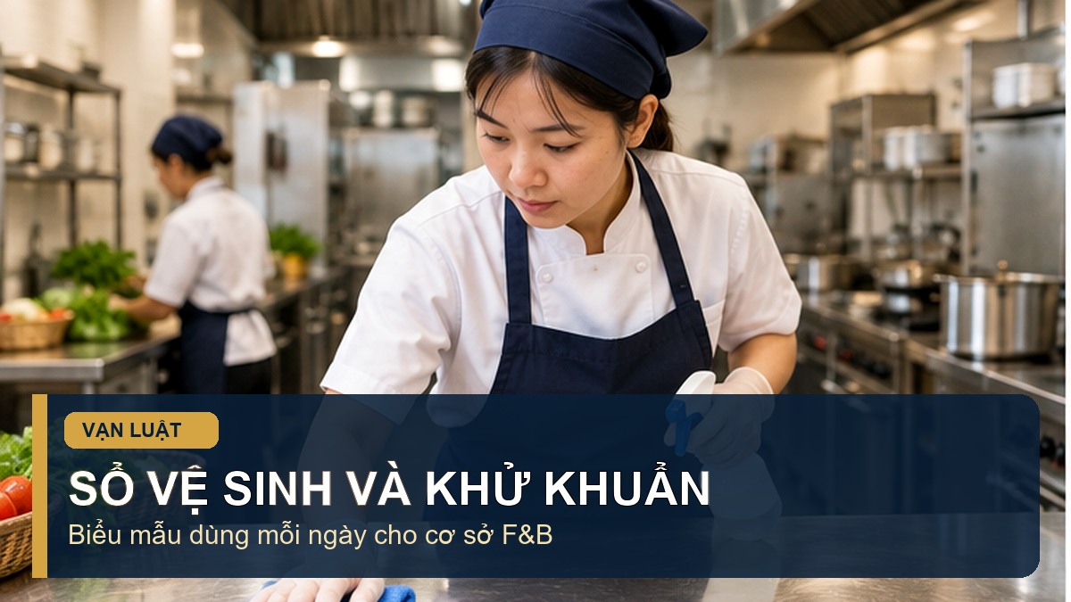 Sổ vệ sinh và khử khuẩn dùng hàng ngày cho cơ sở F&B