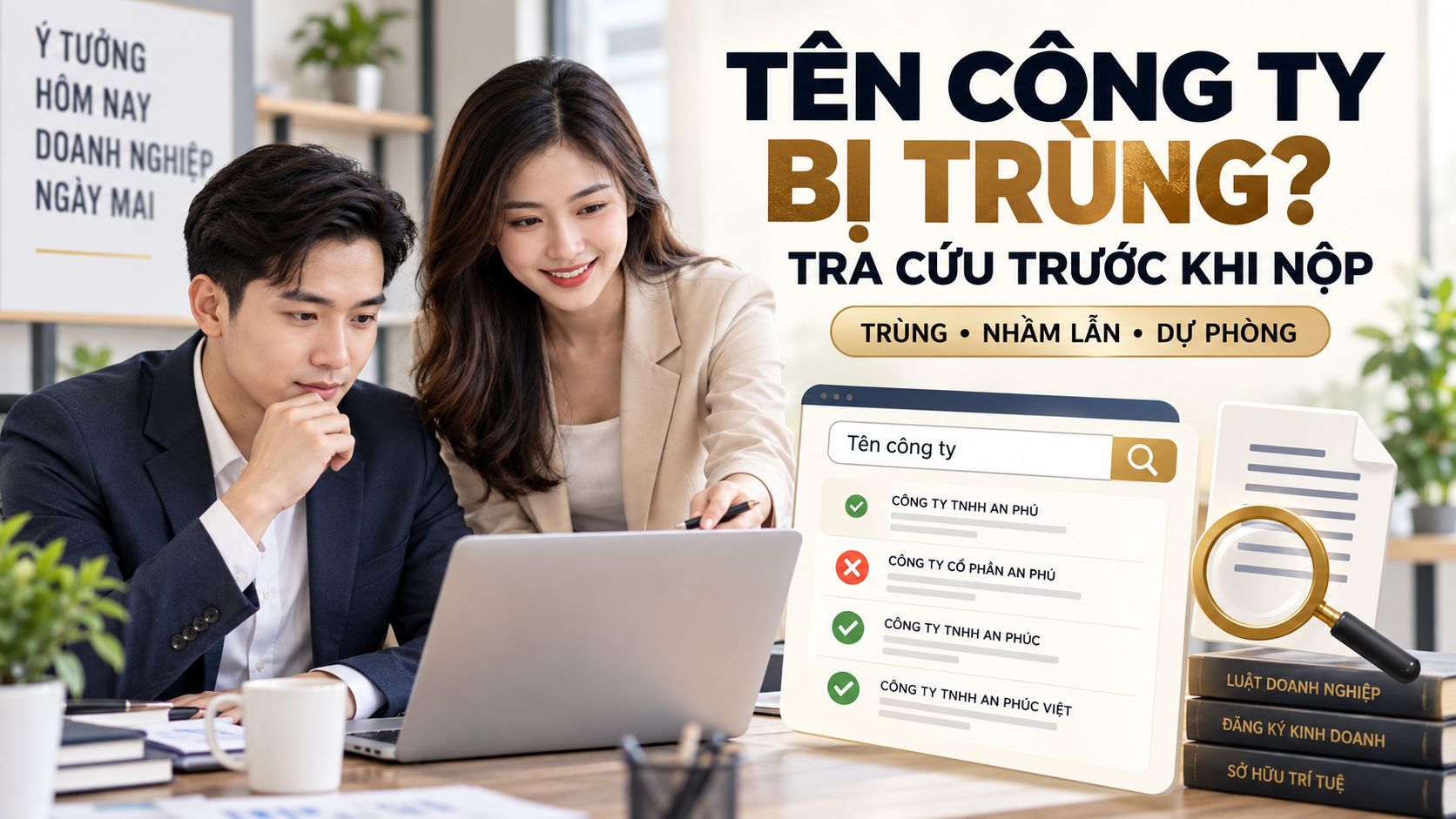 Tra cứu tên công ty bị trùng hoặc gây nhầm lẫn trước khi nộp hồ sơ