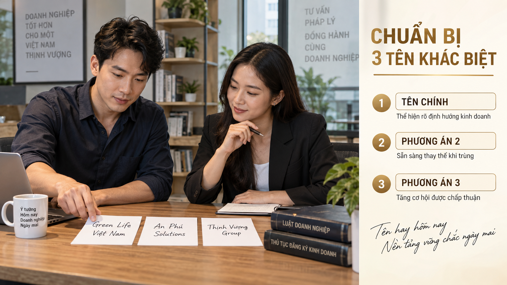 Chuẩn bị các phương án tên công ty dự phòng khác biệt thực chất