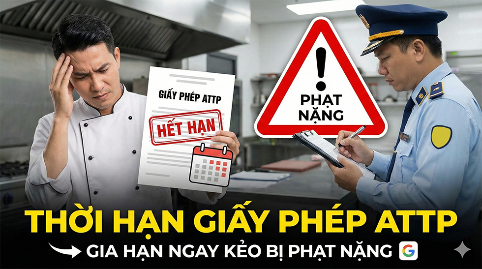 Thời hạn giấy phép ATTP: Gia hạn ngay kẻo bị phạt nặng