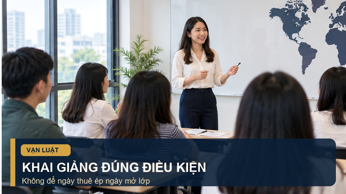 Lớp học hoàn thiện tại trung tâm ngoại ngữ sau khi địa điểm đủ điều kiện