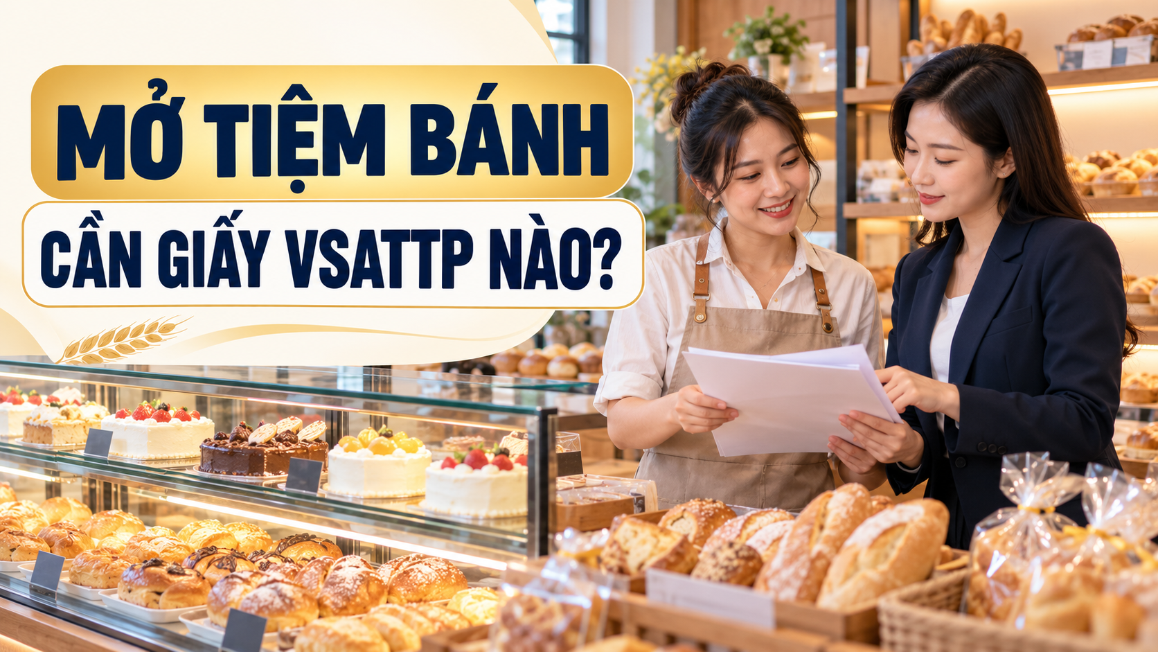 Mở tiệm bánh cần giấy VSATTP nào