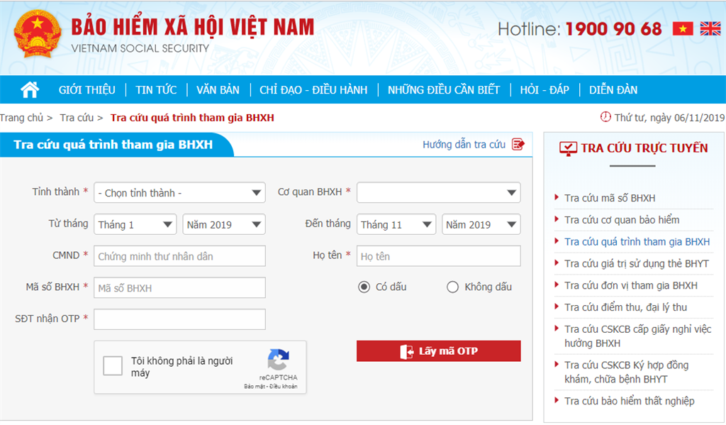 Cách tra cứu BHXH bằng CMND trên website BHXH Việt Nam