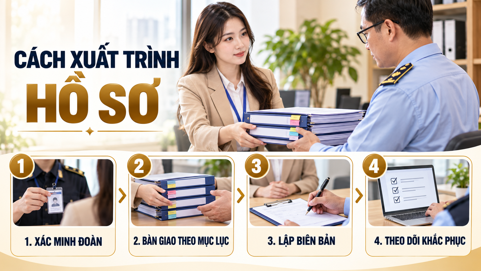 Quy trình sắp xếp và xuất trình hồ sơ trung tâm ngoại ngữ khi kiểm tra