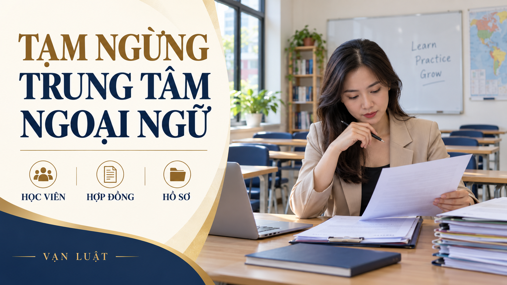 tạm ngừng hoạt động trung tâm ngoại ngữ
