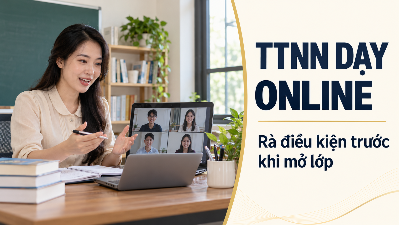 Giáo viên trung tâm ngoại ngữ giảng dạy lớp trực tuyến