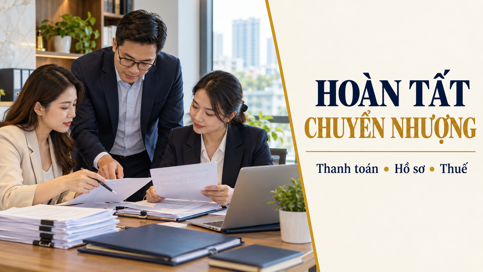 Nhóm phụ trách hoàn tất hồ sơ và thanh toán chuyển nhượng