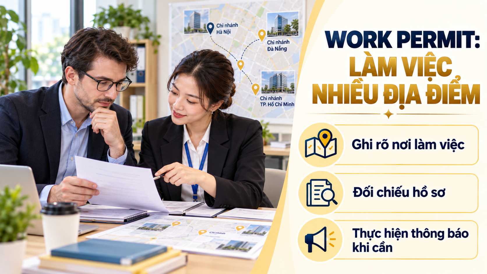 Work Permit cho người nước ngoài làm tại nhiều địa điểm và nghĩa vụ thông báo