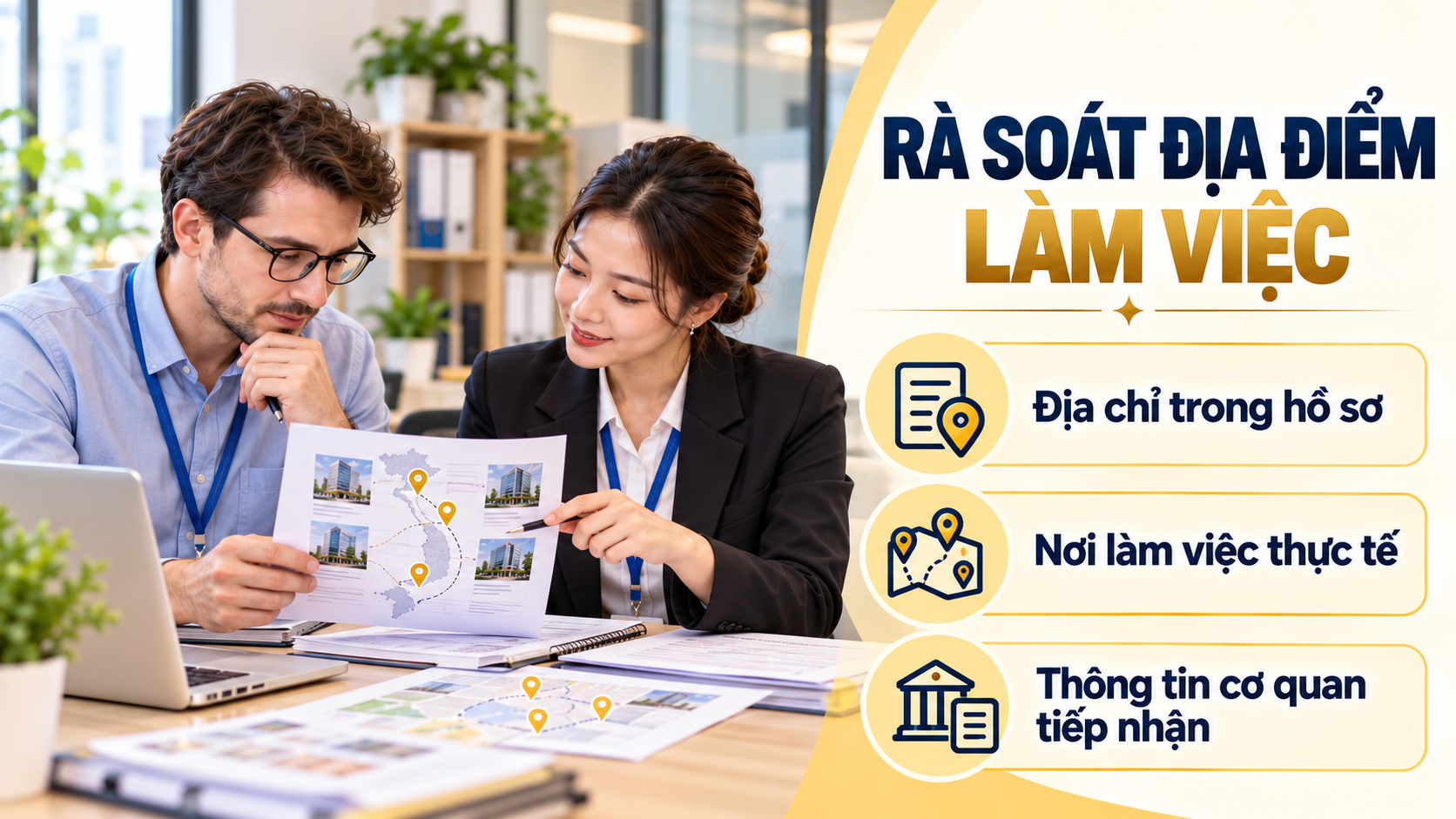 Nhân sự đối chiếu địa chỉ hồ sơ, nơi làm việc thực tế và cơ quan tiếp nhận
